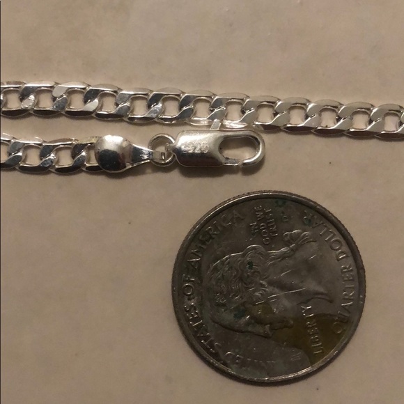 .925 Sterling silver 6 sided Cuban curb link chain - Picture 4 of 6
